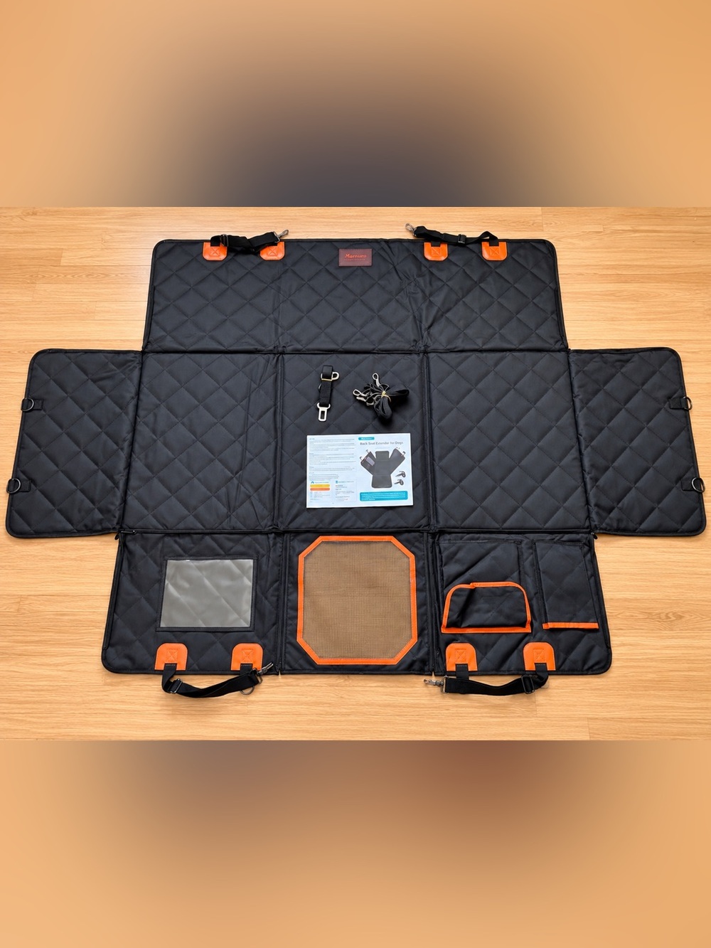 Manificent Hard Bottom Dog Back Seat Extender Car Hammock